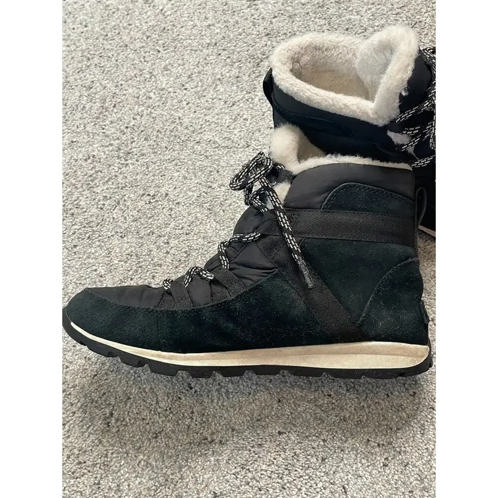 Sorel Women's Explorer Joan Waterproof Boots Sz 7.5 Suede Faux Fur Black Outdoor - Picture 11 of 16